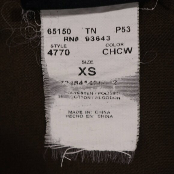 Cherokee Workwear Scrubs Brown Snap Front Top XS Lab Medical Uniform VTG Shirt - Picture 10 of 10